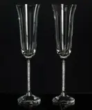 Krištáľové sklenice na sekt - otvorené 2ks
