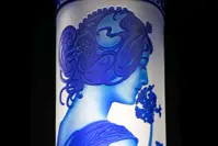 Váza z brúseného krištáľu modrá SEB320MP