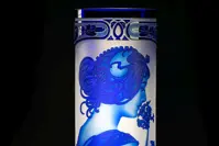 Váza z brúseného krištáľu modrá SEB320MP