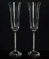 Krištáľové sklenice na sekt - otvorené 2ks