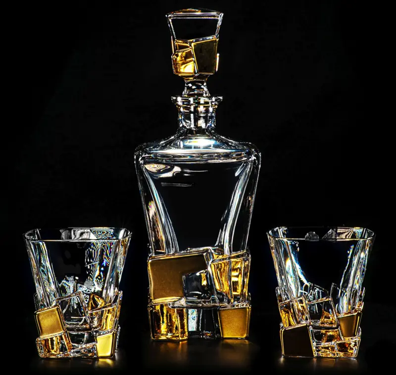 Krištáľový set na whisky BG26107ZLATO-S
